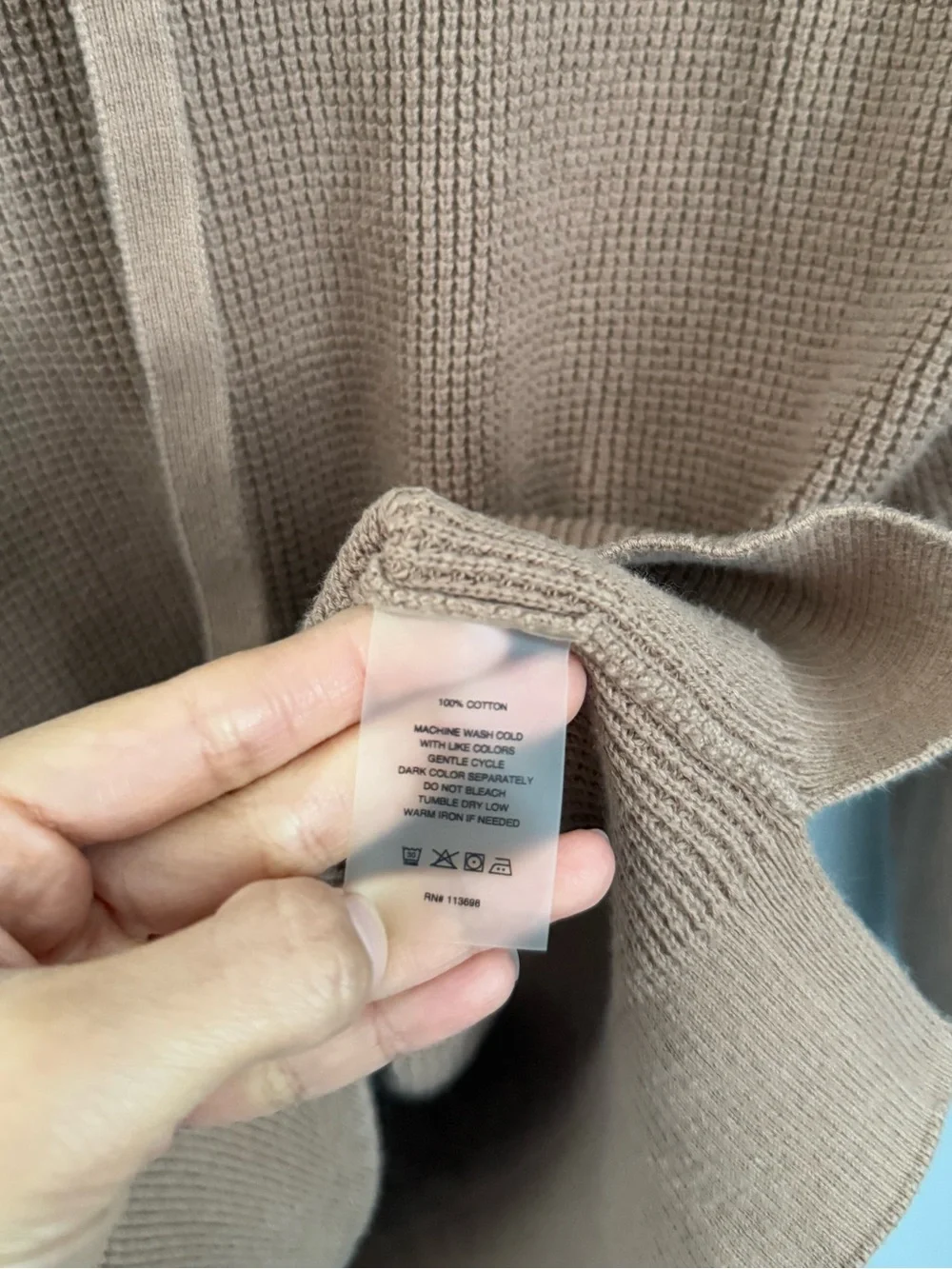 Margaret O'Leary XS Waffle Knit Hoodie Pullover Tan Camel Lounge Comfy